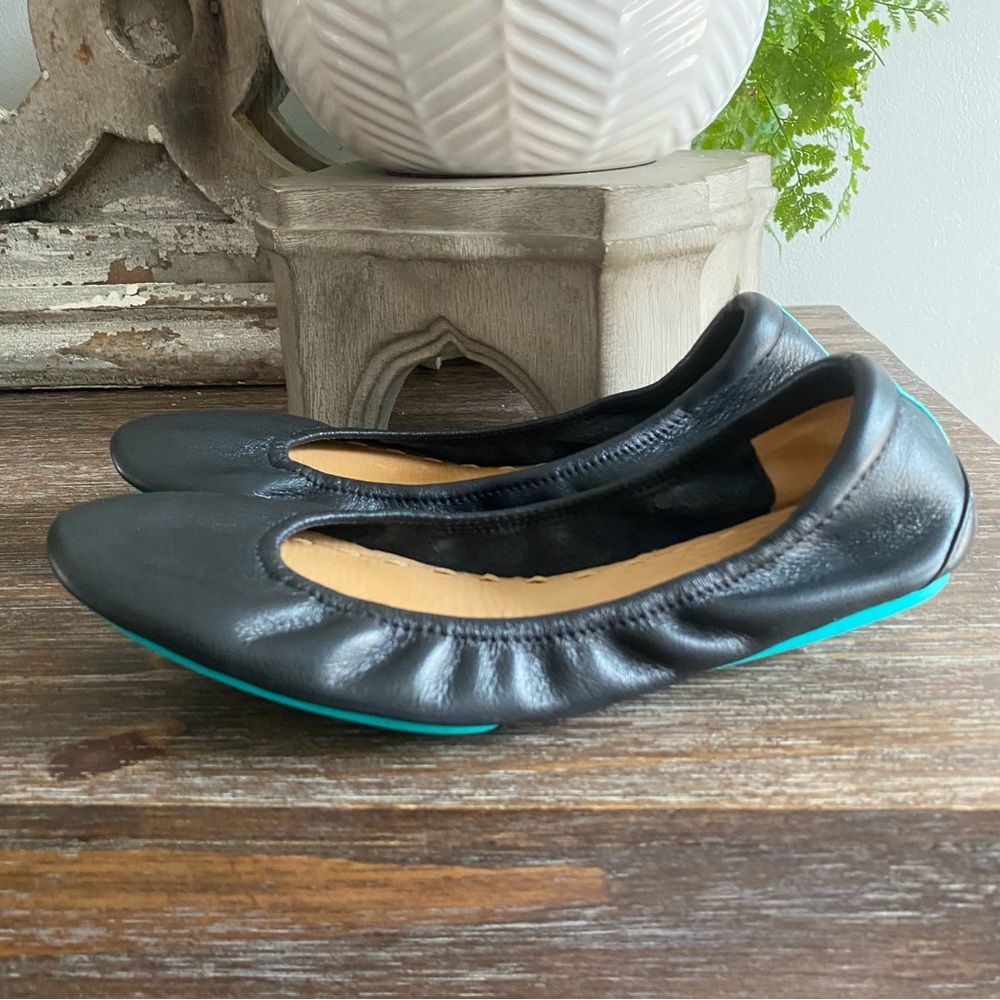 Tieks by Gavriell Italian Leather Black Slip On Ballerina Ballet Flats Shoes 6 - Picture 3 of 17